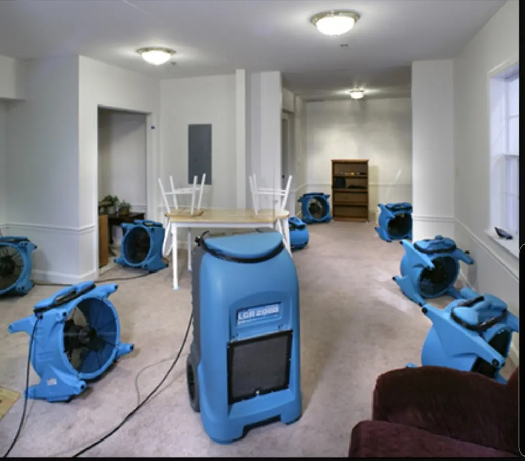 Air movers and dehumidifier setup for Water Extraction & Removal in The Dalles