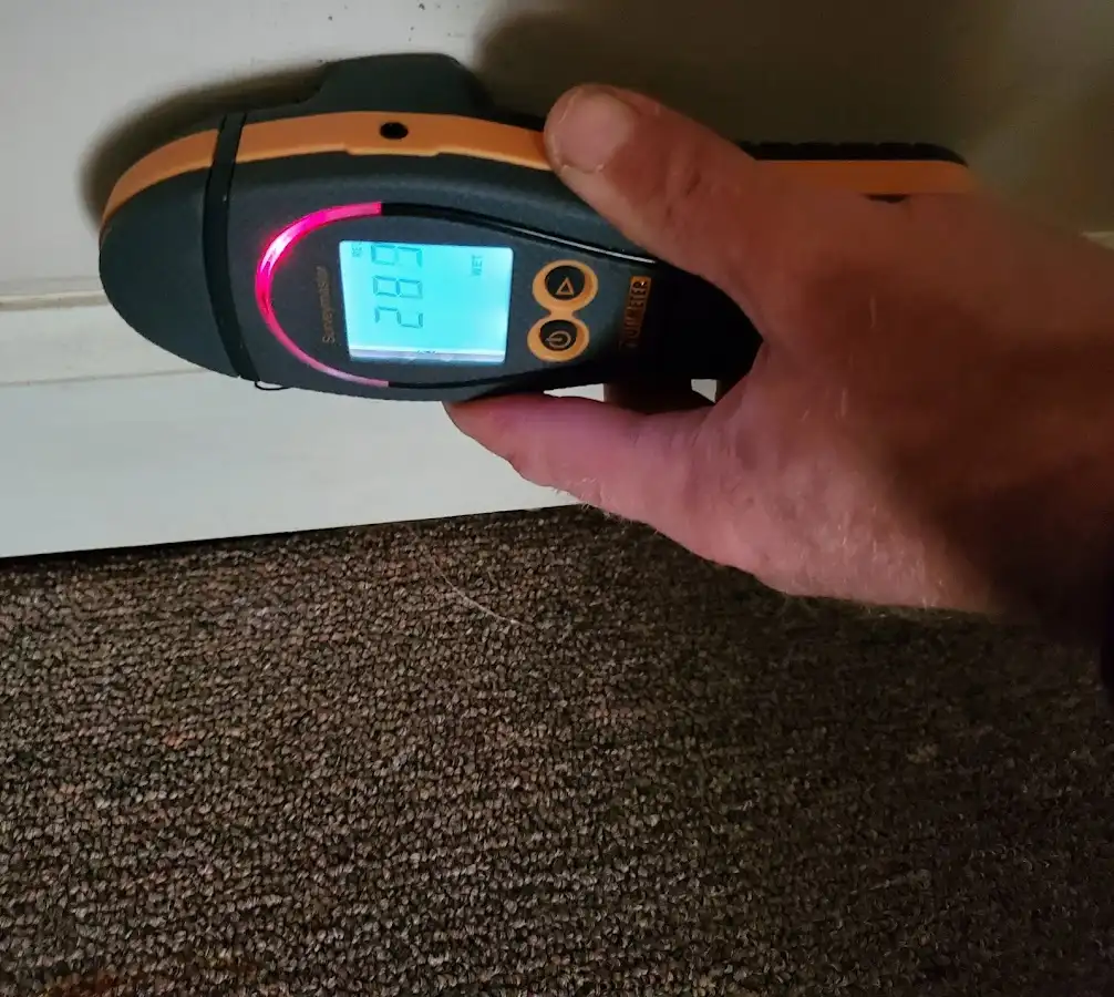 Moisture detection at baseboard during Sewage Cleanup & Sanitation in The Dalles
